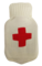 WÄRMFLASCHE 1 l Gummi m.Bezug Muster Herz od.Kreuz