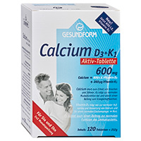 GESUNDFORM Calcium 600 D3+K1 Osteo Tabletten