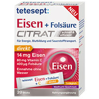 TETESEPT Eisen Citrat+Folsäure Direkt Sticks