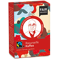 FAIR SQUARED Fairtrade Jubiläum Rasurseife Kaffee