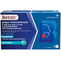 BETOLO gegen Halsschm.2/0,6/1,2 mg Lut.-Tab.Minz