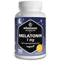 MELATONIN 1 mg hochdosiert vegan Tabletten