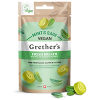 GRETHERS vegan Fresh Breath mint & sage Pastillen